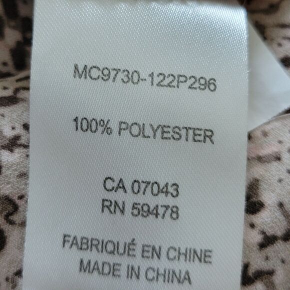 Kenar Brown And Pink Animal Print Flowy Hidden Button Top Size Small - Picture 11 of 11